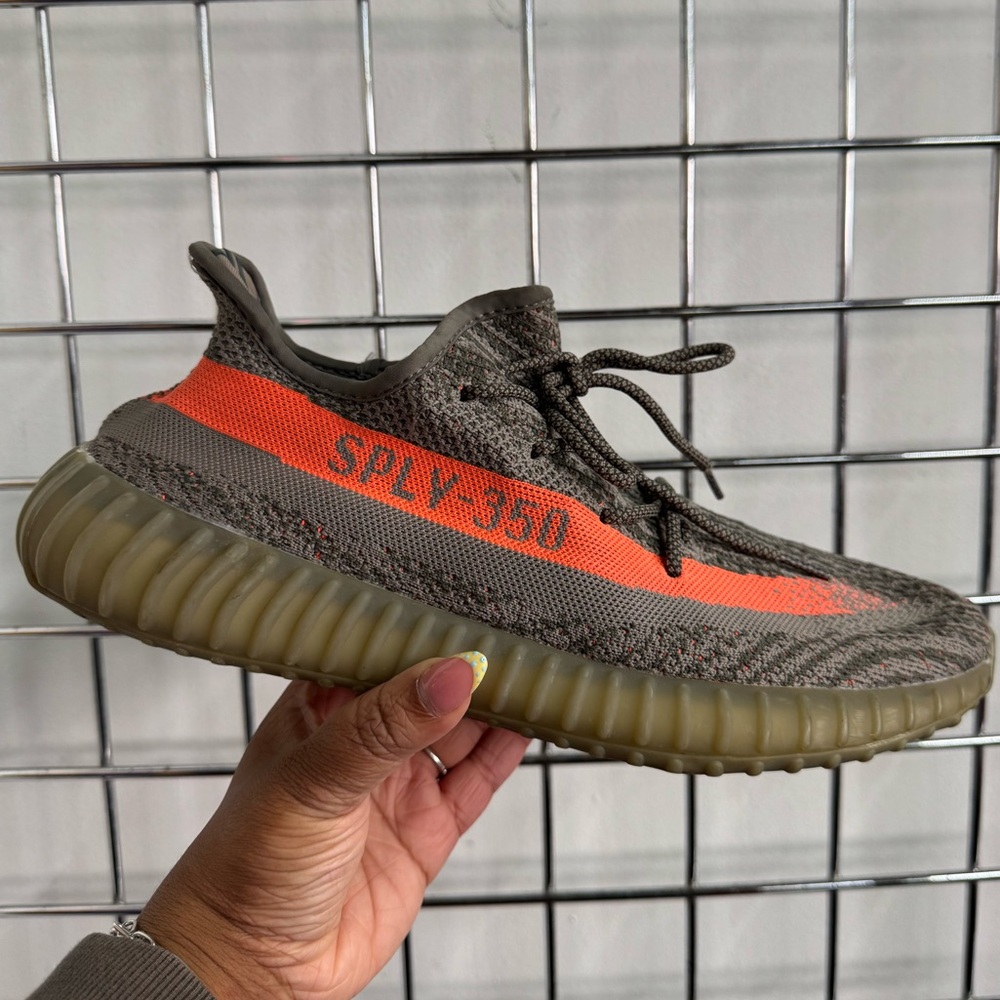 Adidas Yeezy Boost 350 V2 Beluga Mens Size 12.5 Grey Solar Red Sneakers